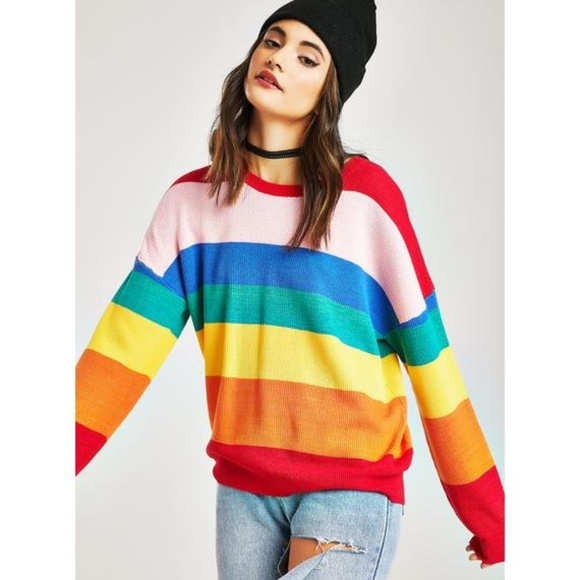 Dolls Kill Sweaters - Dolls Kill Rainbow Sweater NWOT sz M